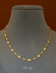 KT1011701 - Anti Tarnish Gold Plated Simple Star Chain Necklace 3-Zilmor