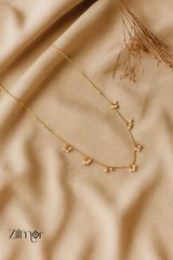 PE1011725 - Gold Plated Pearl Hanging Invisible Necklace 2-Zilmor