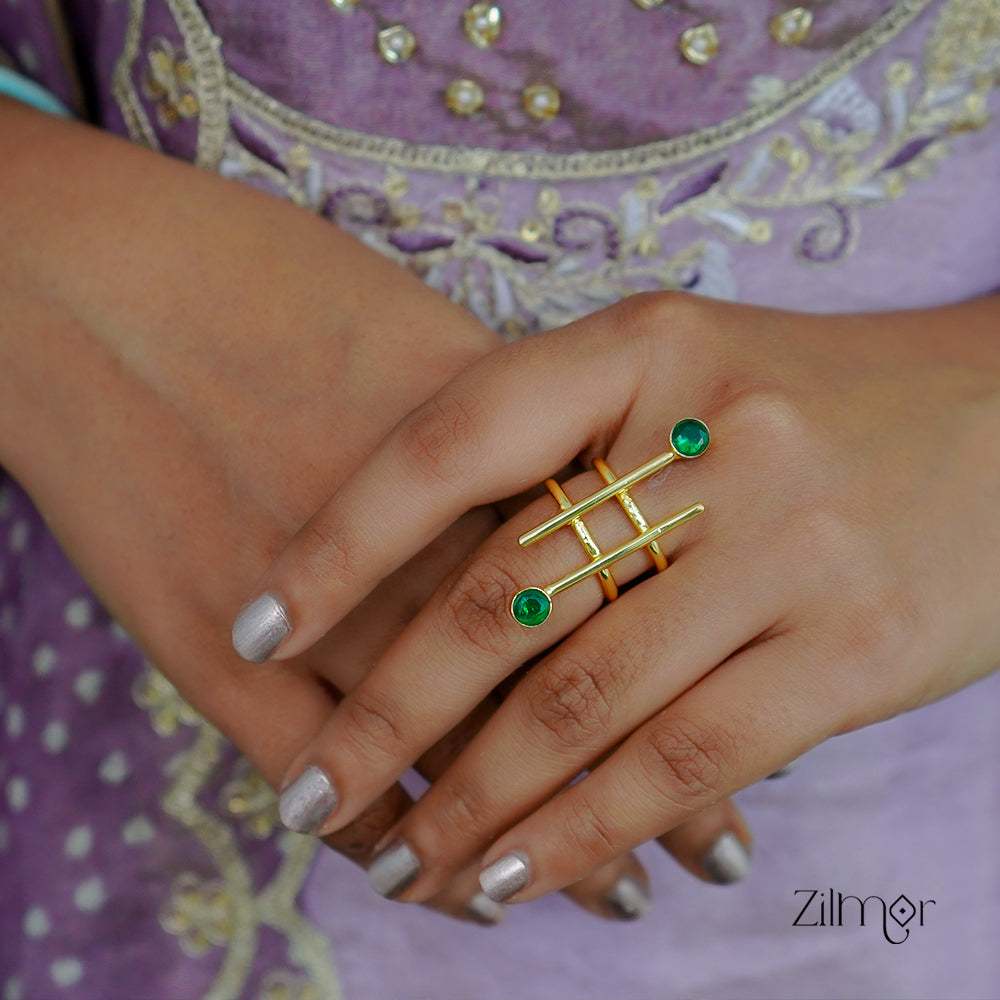 AS101137 - Gold Statement Bar Ring (color option)