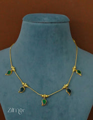 AG1011913-Gold tone Double Side Lakshmi Mango Palakka Pendant Necklace 2-Zilmor