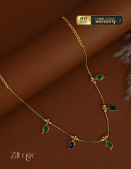 AG1011913-Gold tone Double Side Lakshmi Mango Palakka Pendant Necklace 1-Zilmor