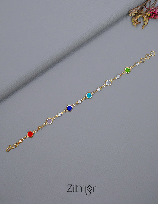 KT1011560 - Anti Tarnish Multi Colour Stone Bracelet 2-Zilmor