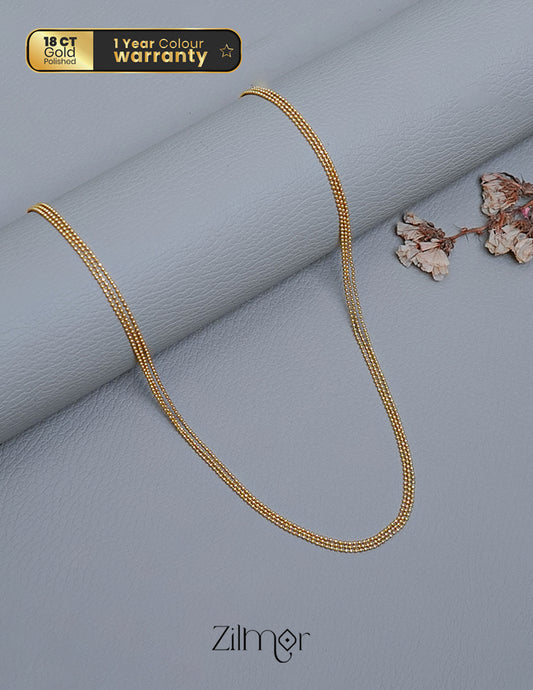KY101502 - Anti Tarnish Triple Layer Dot Chain Necklace 1-Zilmor