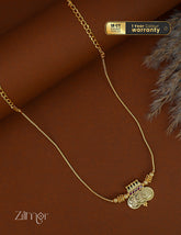 ZR1011935 - Gold Tone Kaashu Lakshmi Pendant Chain Necklace 1-Zilmor