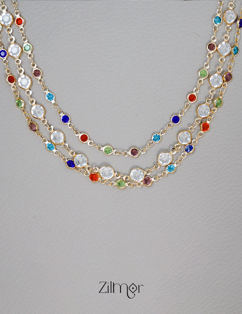 KY1011125 - Gold Tone Necklace Bracelet Set 3-Zilmor