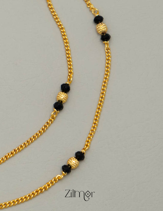 KY101750 - Gold Toned pair Anklet 2-Zilmor