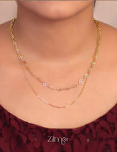 KY101477 - Anti Tarnish layered chain Necklace 2-Zilmor