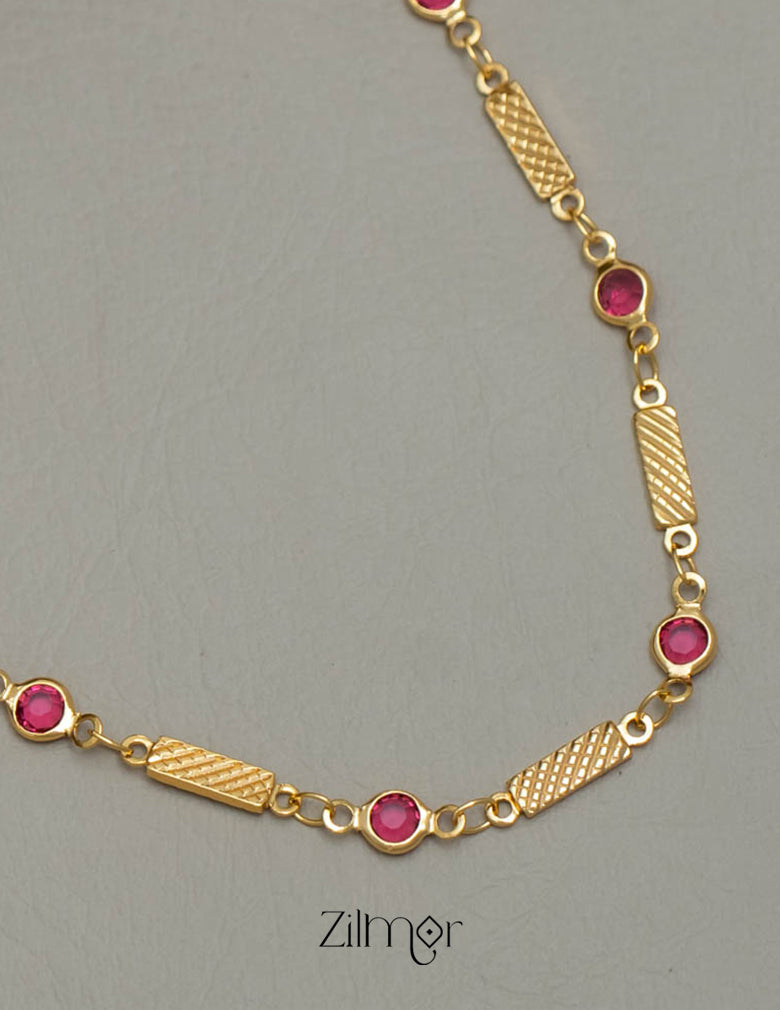 PE101852 - Semi Precious Ruby stone daily wear necklace 2-Zilmor