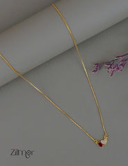 PP1011948-  Gold Tone AD Stone  Simple Necklace (color option)