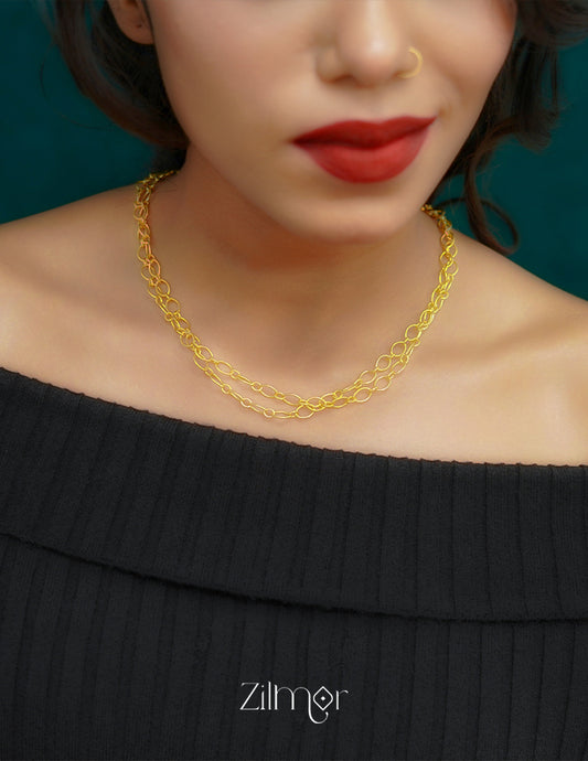 KY101538 - Anti Tarnish Layered Link Necklace Chain 2-Zilmor
