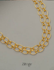 KY101538 - Anti Tarnish Layered Link Necklace Chain 3-Zilmor