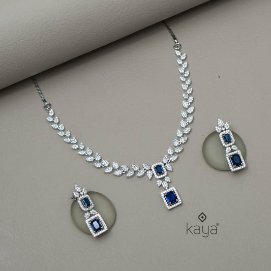 KL101380 - AD Necklace with matching Earrings