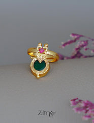 ZR1011931 - Gold Plated Adjustable Palakka Round Ring 1-Zilmor