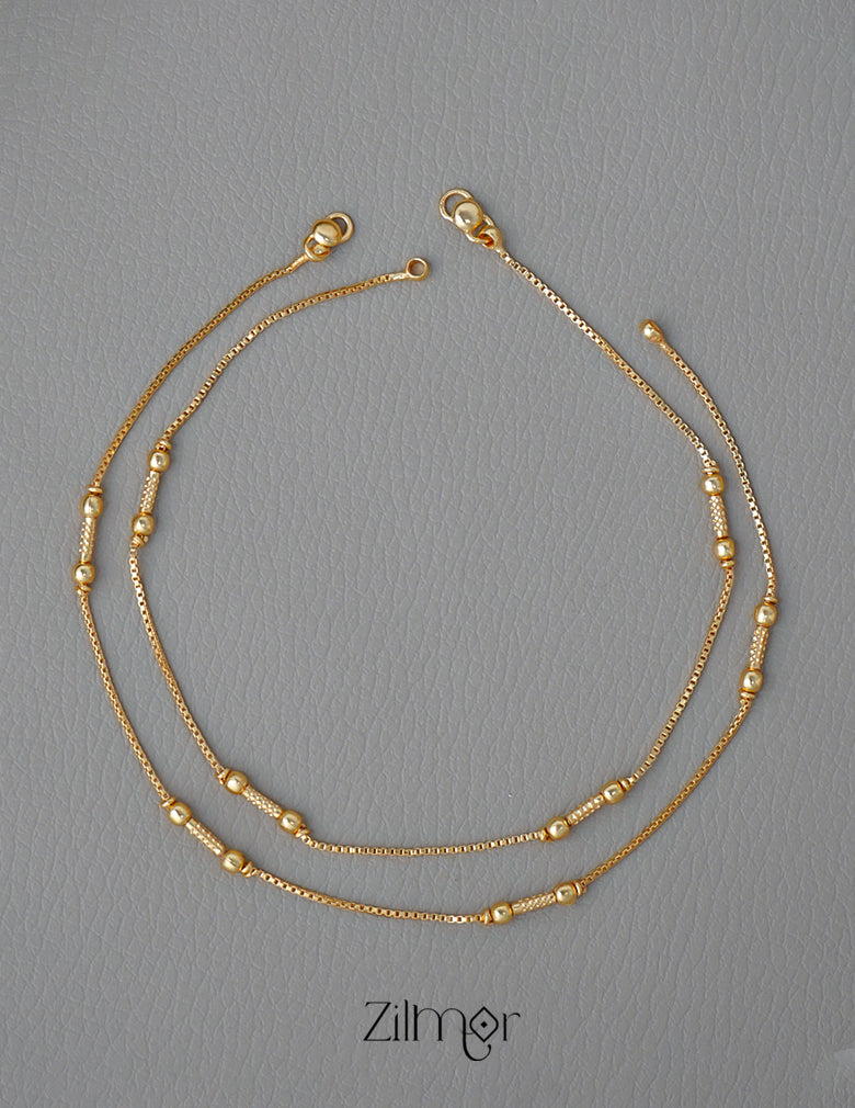 KT1011126 - Gold Toned pair Anklet 3-Zilmor