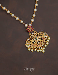 SN1011371 - AD Stone Pearl Necklace Earrings Set 2-Zilmor