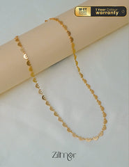 KT1011683- Gold toned Simple Star Moon Chain Necklace 2-Zilmor