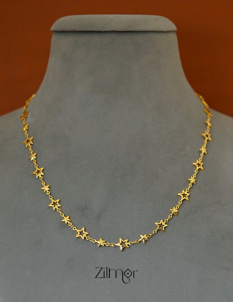 KT1011692- Gold toned Simple Star Chain Necklace 3-Zilmor