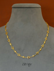 KT1011692- Gold toned Simple Star Chain Necklace 3-Zilmor