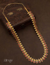 Gold tone Long palakka Haram Necklace (color option) 1-Zilmor