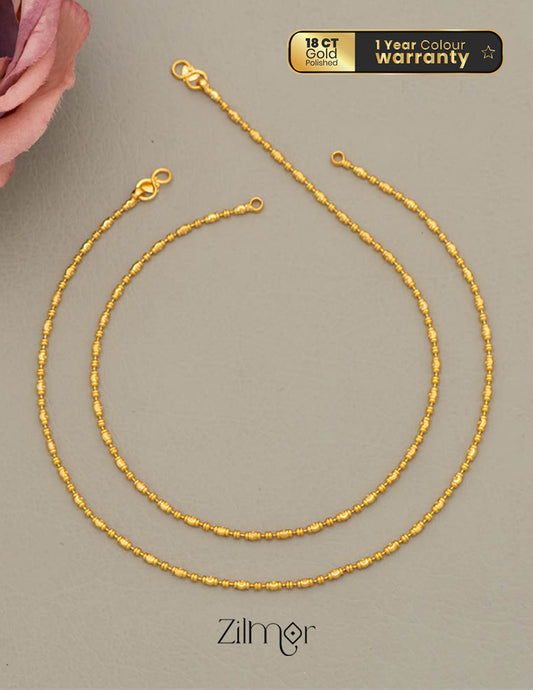 KY101757 - Gold Toned pair Anklet 1-Zilmor