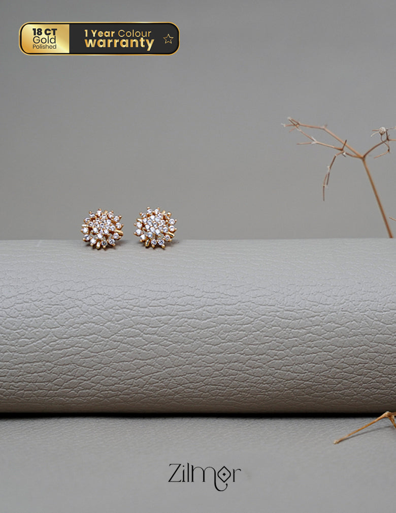 PE1011121 - Gold tone AD Stone stud Earrings