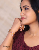 KF101631 -Gold Plated stone bangle (pair) 2-Zilmor