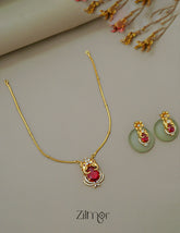 KA1011503 - Antique AD Stone Haati Neckpiece Earrings Set 1-Zilmor