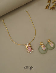 KA1011503 - Antique AD Stone Haati Neckpiece Earrings Set 2-Zilmor