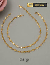 KY101779 - Gold Toned pair Anklet 1-Zilmor