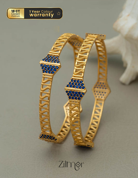 KI101178 - AD stone Bangle (Pair) 1-Zilmor