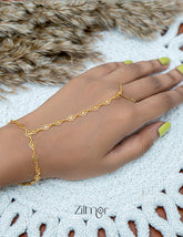 KY101780 - Gold Toned Hand Bracelet 1-Zilmor