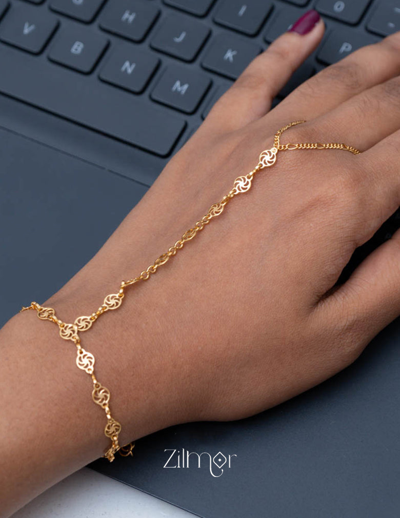 KY101780 - Gold Toned Hand Bracelet 3-Zilmor