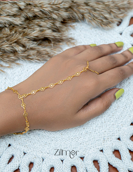 KY101780 - Gold Toned Hand Bracelet 1-Zilmor