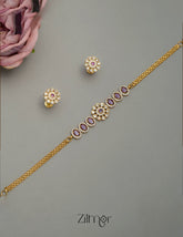 SN101679 - Premium Antique Stone Choker with Earrings 5-Zilmor