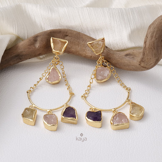 KR200130 - Natural Raw Stone Earring