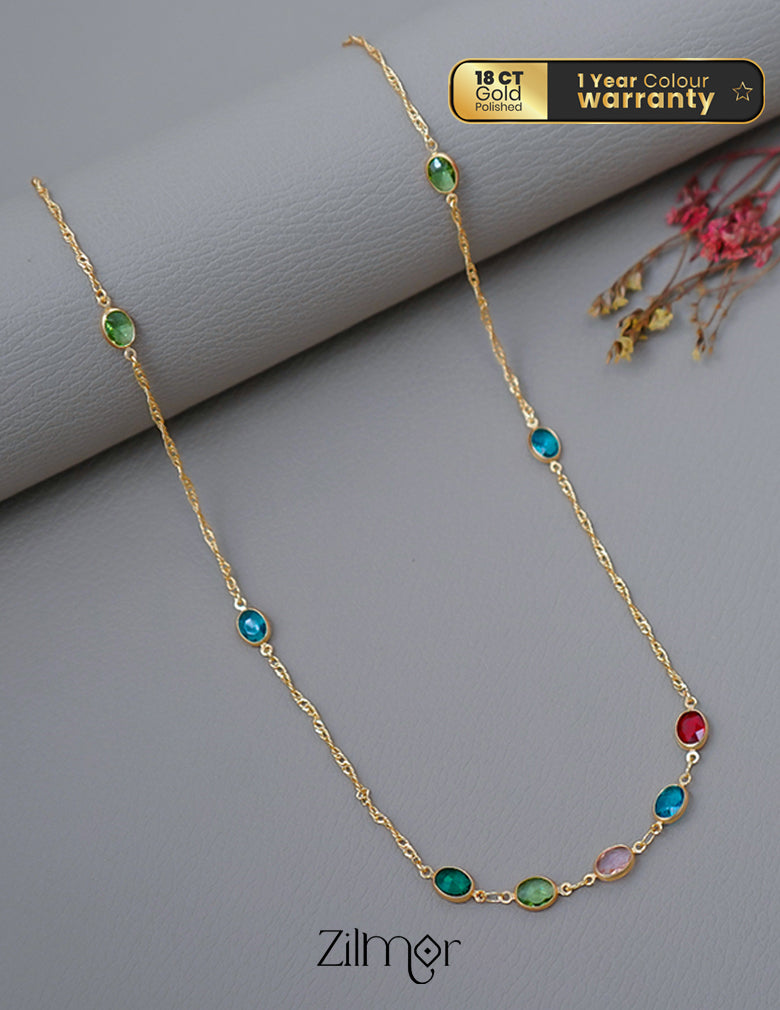 KY101993 - Simple Semi Precious Stone Necklace
