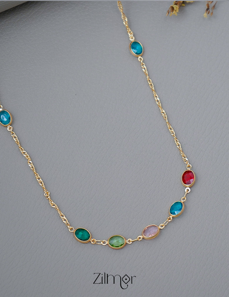 KY101993 - Simple Semi Precious Stone Necklace