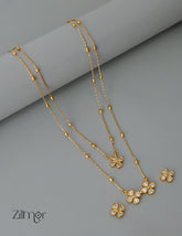 SN1011366 - Premium Antique AD Stone Layer Necklace with Earrings 2-Zilmor