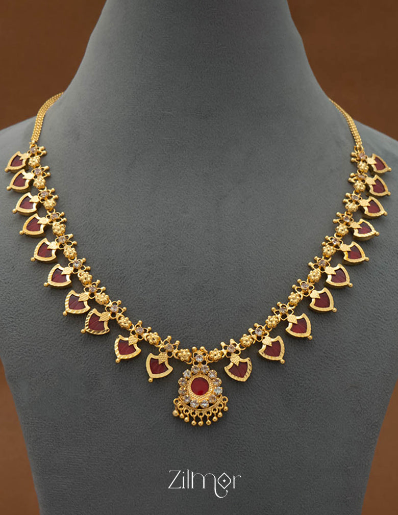 Palakka Long Haram Necklace with Pendant PP100218