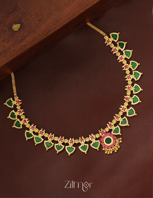 Palakka Long Haram Necklace with Pendant PP100218