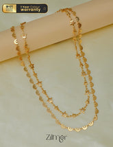 KT1011695- Gold Plated Double Layered Star Moon Necklace 2-Zilmor