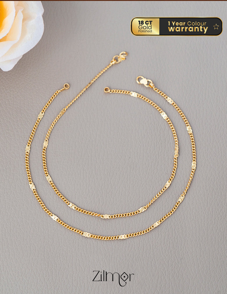 KY101995 - Gold Toned pair Anklet 1-Zilmor