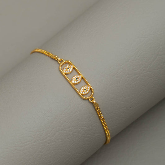 PE101619 - Gold Toned AD Stone Bracelet
