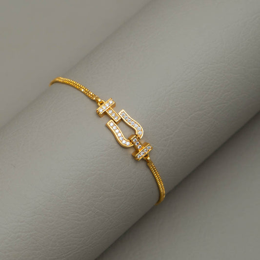 PE101616 - Gold Toned AD Stone Bracelet