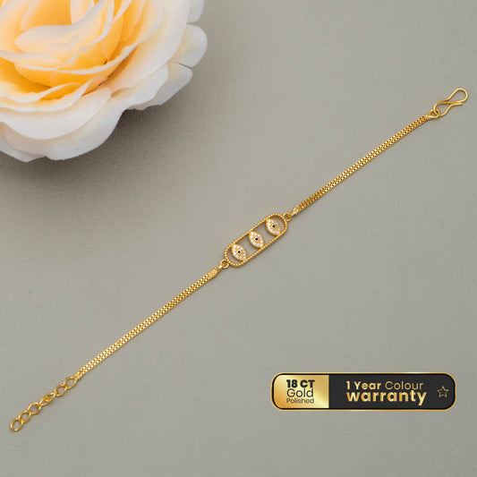 PE101619 - Gold Toned AD Stone Bracelet