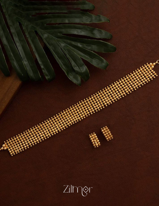 Gold Tone Bridal Necklace Earring Set - AG100604 1-Zilmor