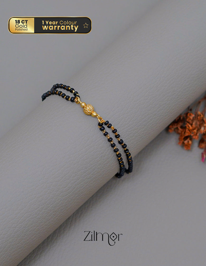 KT1011539 - Gold Toned Double Layer Mangalsutra Bracelet 1-Zilmor