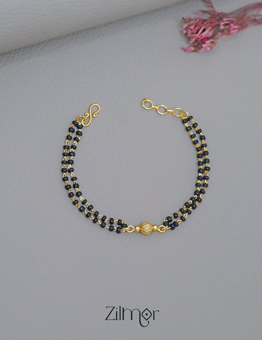 KT1011539 - Gold Toned Double Layer Mangalsutra Bracelet 2-Zilmor