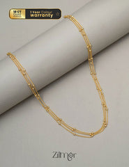 KY101506 - Anti Tarnish Triple layer Dot Chain Necklace 1-Zilmor