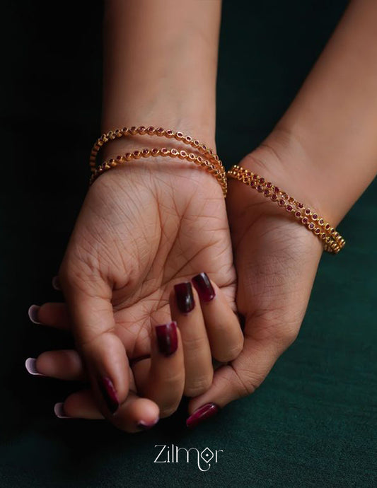 SG100981 - Gold Plated stone bangle 2-Zilmor